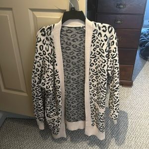 Heavy Cheetah Print Cardigan